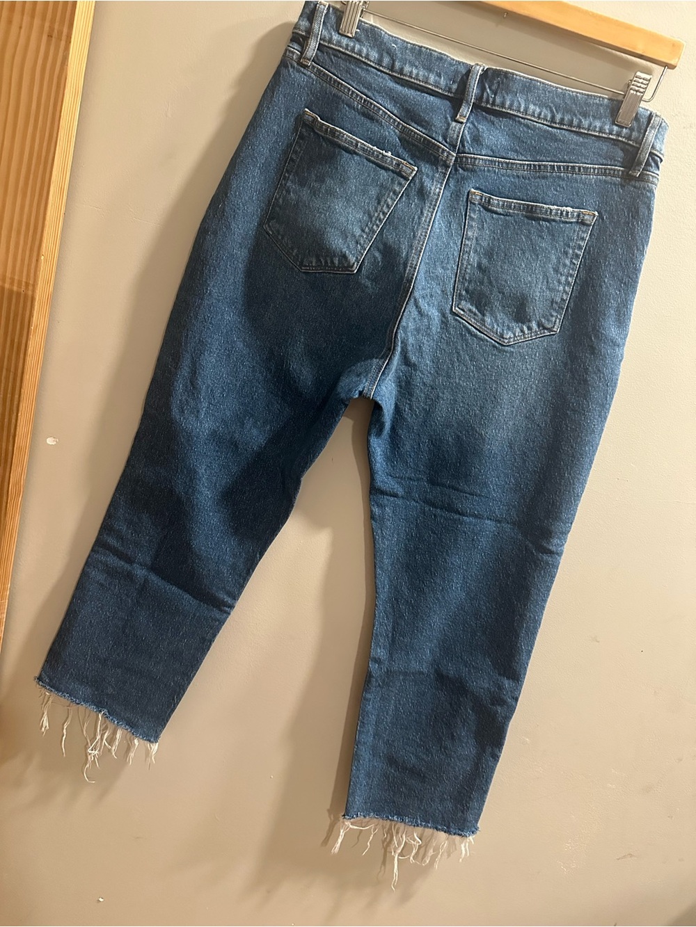 LOFT The Straight Crop Dark Blue Washed Jeans - Picture 2 of 5